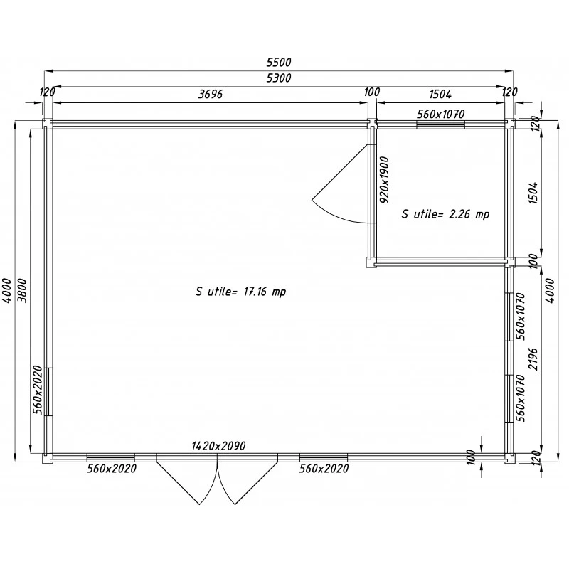 Abri En Bois Massif 22m² Avec Isolation Madriers 100mm Gardy Shelter 6 Abri En Bois Massif 22m² Avec Isolation Madriers 100mm Gardy Shelter – Image 4