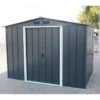 Abri En Métal Parois Hautes Anthracite Titan Premium 4,77m² DURAMAX + Kit Ancrage -Abri De Jardin abri en metal parois hautes anthracite titan premium 477m duramax kit ancrage