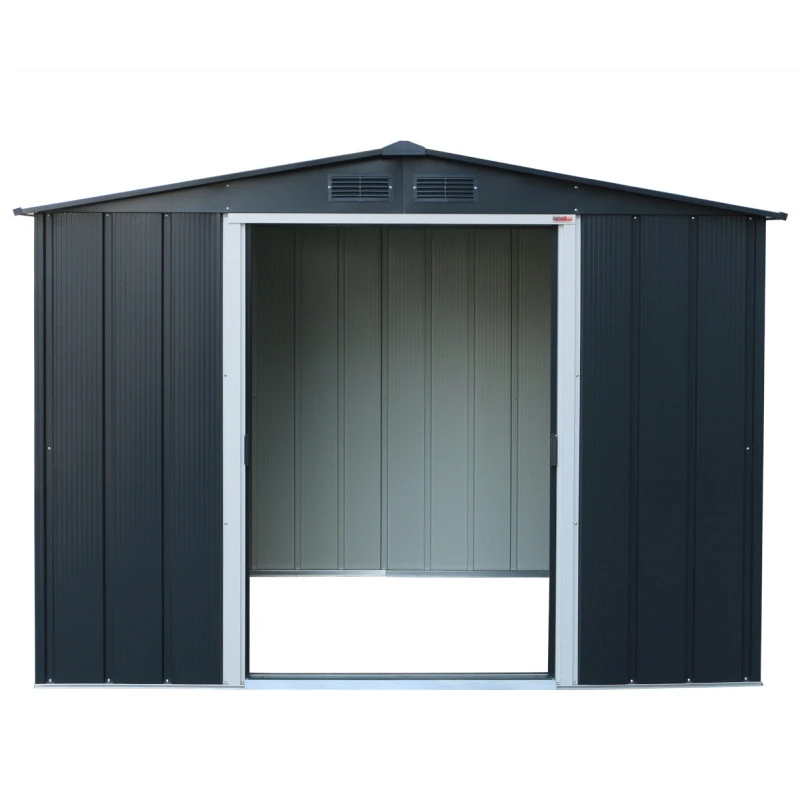 Abri En Métal Parois Hautes Anthracite Titan Premium 4,77m² DURAMAX + Kit Ancrage 5 Abri En Métal Parois Hautes Anthracite Titan Premium 4,77m² DURAMAX + Kit Ancrage – Image 3