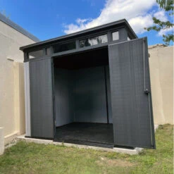 Abri Monopente En Résine Brossée Brossium 6m² + Plancher KETER -Abri De Jardin abri en resine brossee monopente brossium 6m plancher keter 4