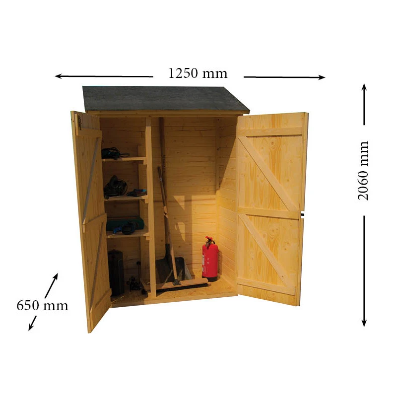 Abri Mural En Bois Brut 0,70m² Avec 3 étagères De Rangement - Habrita 6 Abri Mural En Bois Brut 0,70m² Avec 3 étagères De Rangement - Habrita – Image 4