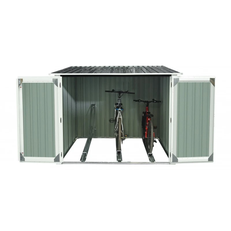 Abri Pour 3 Vélos En Métal Anthracite 3,32m² + Kit D'ancrage X-METAL 4 Abri Pour 3 Vélos En Métal Anthracite 3,32m² + Kit D'ancrage X-METAL – Image 2