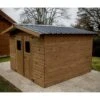 Abri Thiers 11,97m² En Bois Thermo Traité Et Toiture En Acier HABRITA -Abri De Jardin abri thiers 1197m en bois thermo traite et toiture en acier habrita
