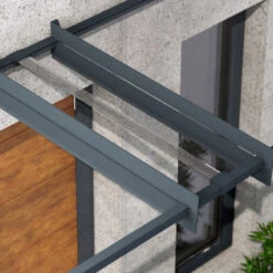 Auvent Marquise En Acrylique Gris Clair NANCY™ 3000 – Canopia By Palram -Abri De Jardin auvent marquise en acrylique gris clair nancy 3000 canopia 3