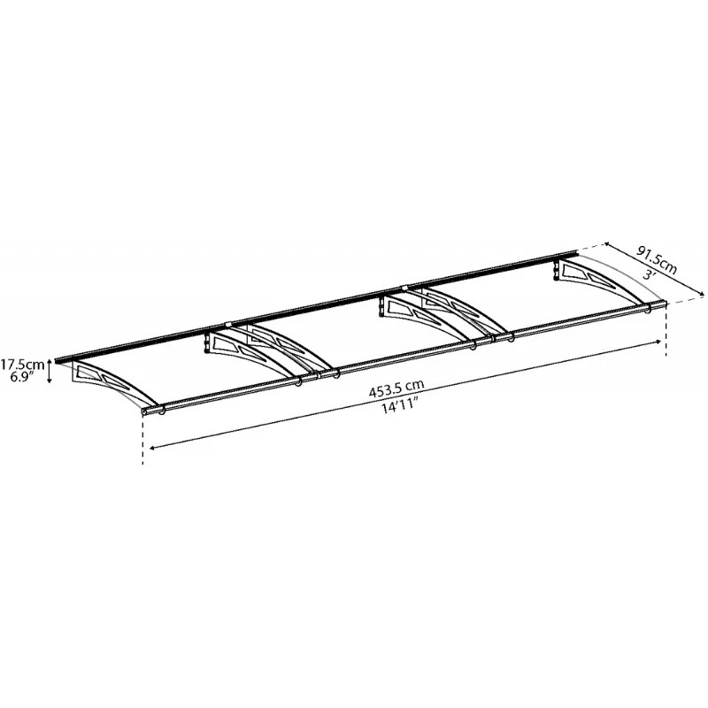 Auvent Marquise Transparent AQUILA™ 4500 - Palram - Canopia 5 Auvent Marquise Transparent AQUILA™ 4500 - Palram - Canopia – Image 3
