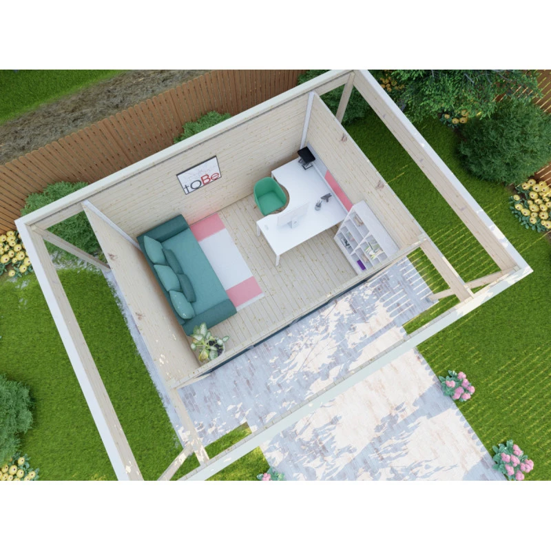 Bureau De Jardin En Bois Massif Avec Terrasse 16,5m² - Madriers 40mm Gardy Shelter 7 Bureau De Jardin En Bois Massif Avec Terrasse 16,5m² - Madriers 40mm Gardy Shelter – Image 5