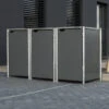 Cache-poubelle 3 Compartiments Müllbox En Aluminium Gris 3x140L – HIDE 1 Cache-poubelle 3 Compartiments Müllbox En Aluminium Gris 3x140L – HIDE -Abri De Jardin cache poubelle 3 compartiments mullbox en aluminium gris 3x140l hide