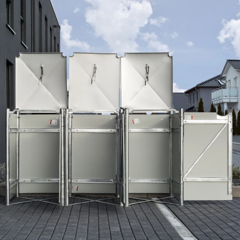 Cache-poubelle 3 Compartiments Müllbox En Aluminium Gris 3x140L – HIDE 7 Cache-poubelle 3 Compartiments Müllbox En Aluminium Gris 3x140L – HIDE – Image 5