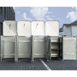 Cache-poubelle 4 Compartiments Müllbox En Aluminium Noir 4x240L – HIDE -Abri De Jardin cache poubelle 4 compartiments mullbox en aluminium noir 4x240l hide 3