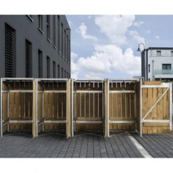 Cache-poubelle 4 Compartiments Müllbox En Bois Traité Naturel 4x240L – HIDE -Abri De Jardin cache poubelle 4 compartiments mullbox en bois traite naturel 4x240l hide 2