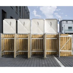 Cache-poubelle 4 Compartiments Müllbox En Bois Traité Naturel 4x240L – HIDE -Abri De Jardin cache poubelle 4 compartiments mullbox en bois traite naturel 4x240l hide 3