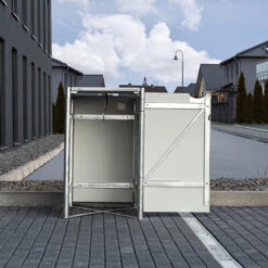 Cache-poubelle Müllbox En Aluminium Gris 140L – HIDE -Abri De Jardin cache poubelle mullbox en aluminium gris 140l hide 3