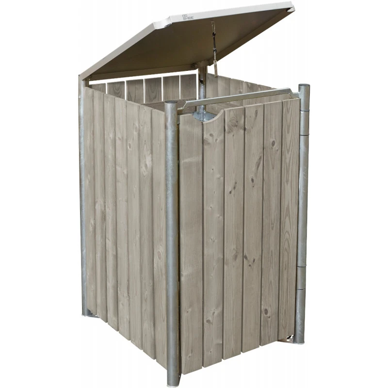 Cache-poubelle Müllbox En Bois Traité Gris 240L – HIDE 4 Cache-poubelle Müllbox En Bois Traité Gris 240L – HIDE – Image 2