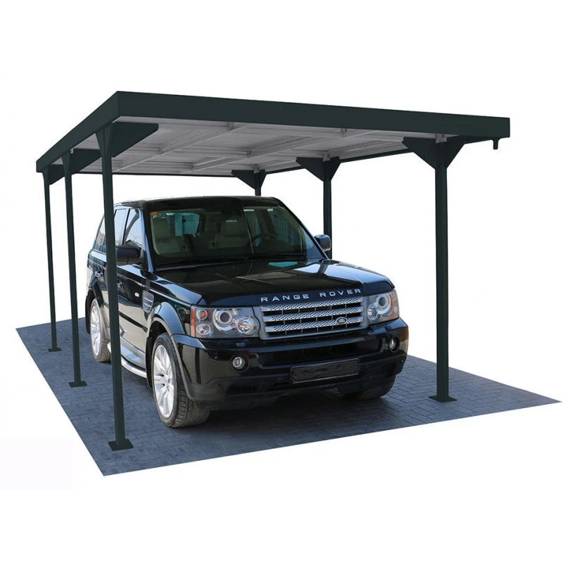 Carport 1 Voiture En Métal Anthracite 15,58m² - DURAMAX 3 Carport 1 Voiture En Métal Anthracite 15,58m² - DURAMAX