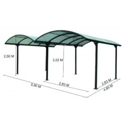 Carport 2 Voitures En Aluminium Et Polycarbonate 6mm ANTI-UV - Habrita 10 Carport 2 Voitures En Aluminium Et Polycarbonate 6mm ANTI-UV - Habrita -Abri De Jardin carport 2 voitures en aluminium et polycarbonate 6mm anti uv 2