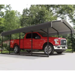 Carport à Toit En Acier Galvanisé 22,57m² Couleur Anthracite – Shelter Logic 10 Carport à Toit En Acier Galvanisé 22,57m² Couleur Anthracite – Shelter Logic -Abri De Jardin carport 2257m a toit en acier galvanise couleur anthracite shelter logic 2