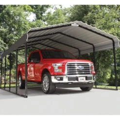 Carport à Toit En Acier Galvanisé 22,57m² Couleur Anthracite – Shelter Logic