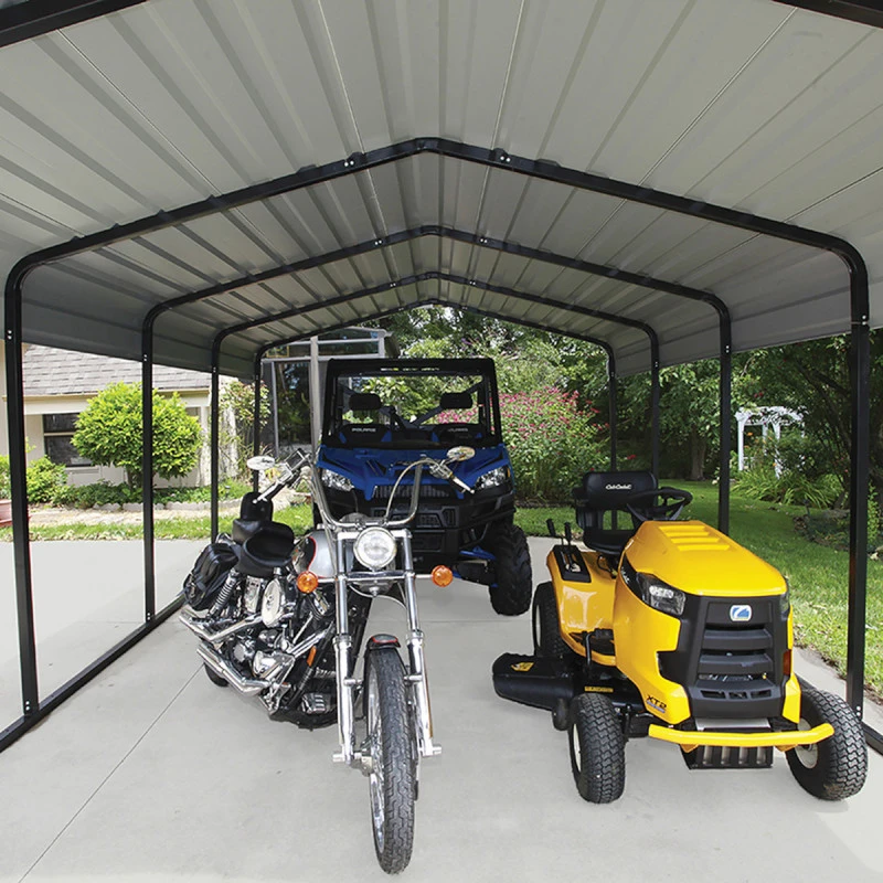 Carport à Toit En Acier Galvanisé 22,57m² Couleur Anthracite – Shelter Logic 8 Carport à Toit En Acier Galvanisé 22,57m² Couleur Anthracite – Shelter Logic – Image 6