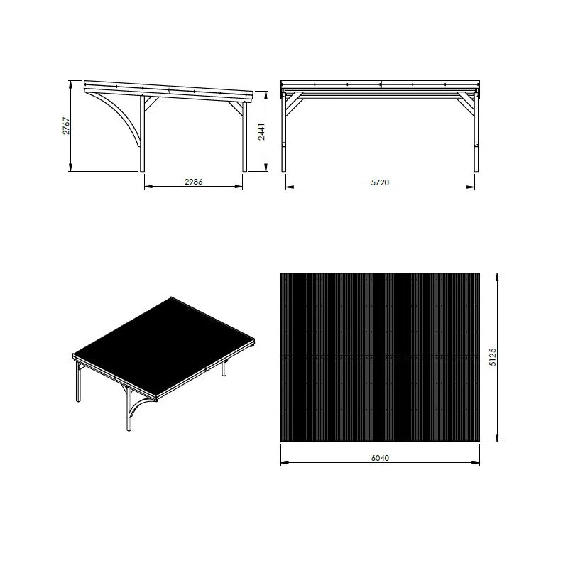 Carport Double 30,9m² En Bois Autoclave Victor Modern - Forest Style 6 Carport Double 30,9m² En Bois Autoclave Victor Modern - Forest Style – Image 4