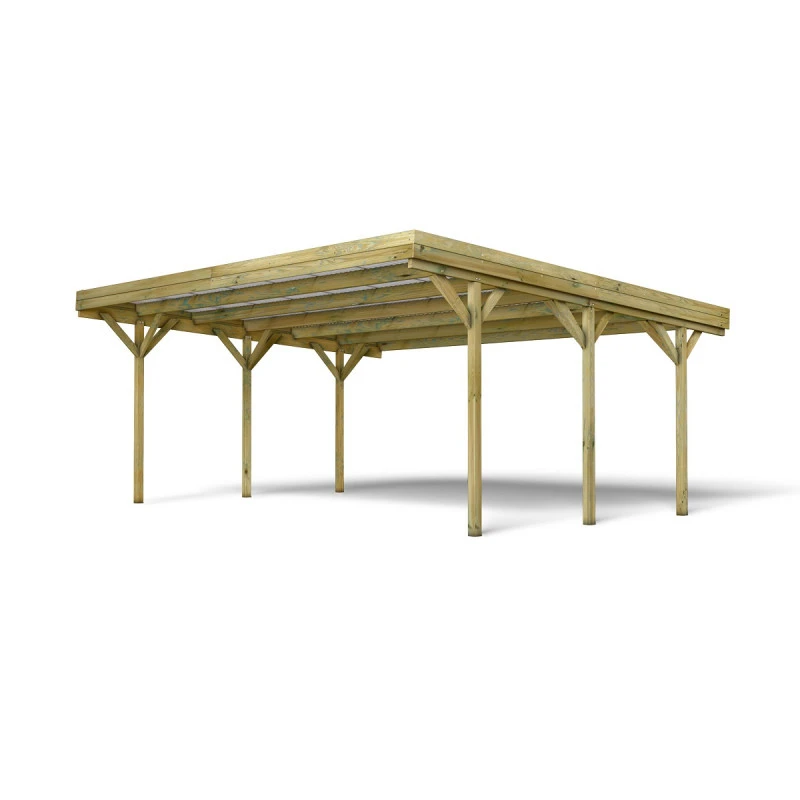 Carport Double 31m² En Bois Autoclave FSC Jean – Forest Style 3 Carport Double 31m² En Bois Autoclave FSC Jean – Forest Style – Image 2