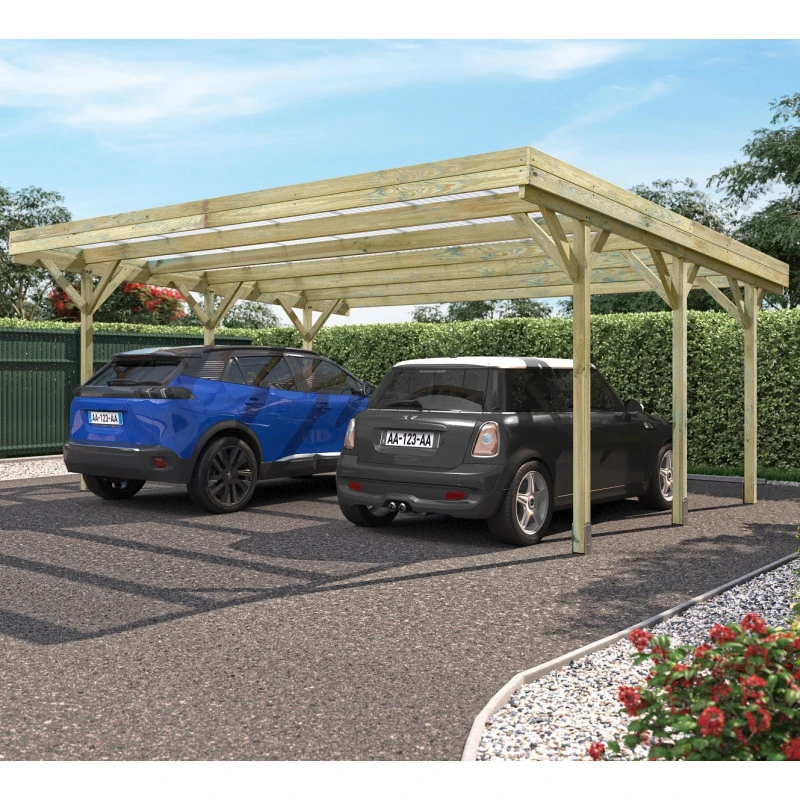 Carport Double 31m² En Bois Autoclave FSC Jean – Forest Style 2 Carport Double 31m² En Bois Autoclave FSC Jean – Forest Style