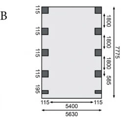 Carport Double En Bois Autoclave 50,9m², Toit En PVC Gris Et Deux Poteaux En Arc – KARIBU -Abri De Jardin carport double en bois autoclave 509m toit en pvc gris et deux poteaux en arc karibu 3