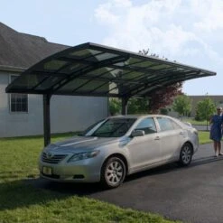 Carport En Alu Gris Et Polycarbonate Arizona Breeze 5000 - Palram - Canopia