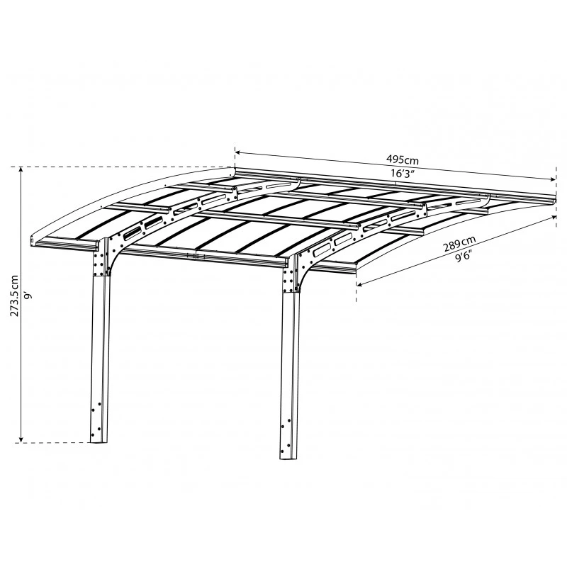 Carport En Alu Gris Et Polycarbonate Arizona Breeze 5000 - Palram - Canopia 5 Carport En Alu Gris Et Polycarbonate Arizona Breeze 5000 - Palram - Canopia – Image 3