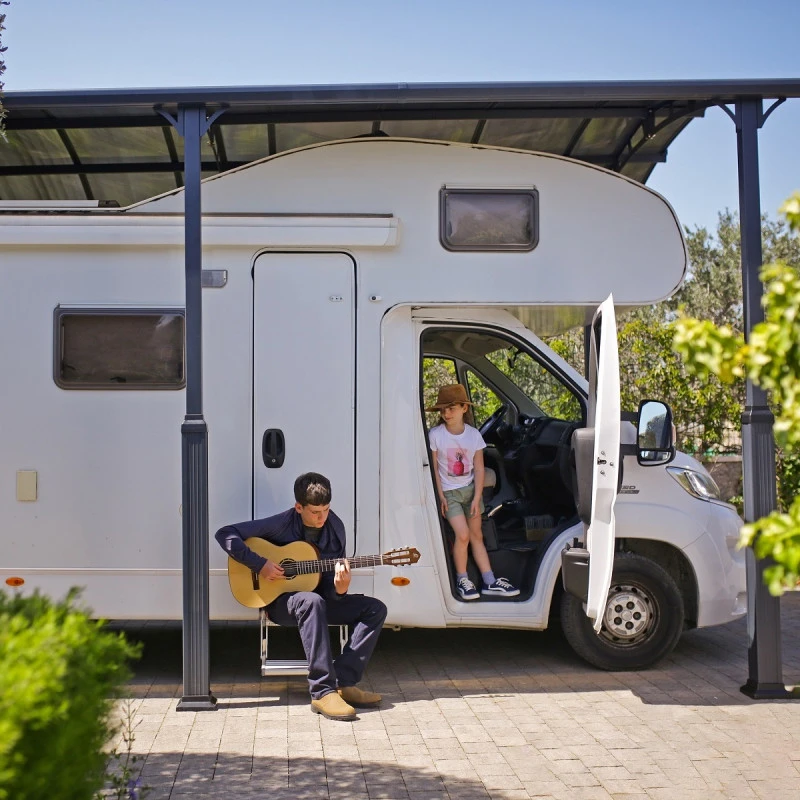 Carport En Alu Gris Et Polycarbonate 1 Voiture 31m² Arcadia Alpine 8500 - Canopia 8 Carport En Alu Gris Et Polycarbonate 1 Voiture 31m² Arcadia Alpine 8500 - Canopia – Image 6