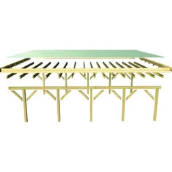 Carport En Bois Autoclave 26,9m² Et Toit En Acier – KARIBU -Abri De Jardin carport en bois autoclave 269m et toit en acier karibu 5