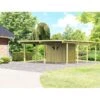 Carport En Bois Autoclave 30,35m² Avec Petit Débarras - Karibu -Abri De Jardin carport en bois autoclave 3035m avec petit debarras karibu