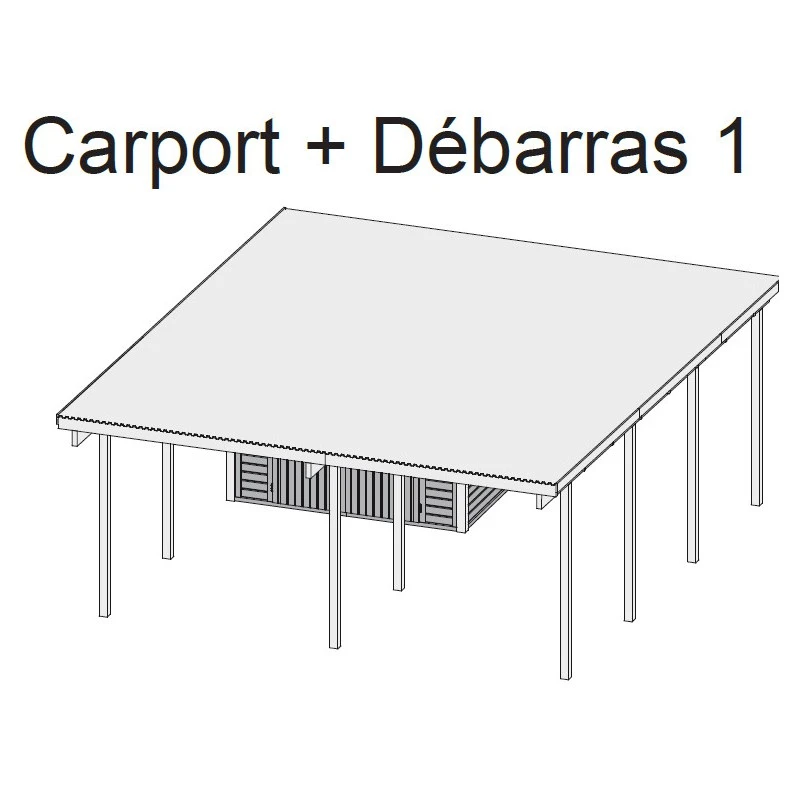 Carport En Bois Autoclave 30,35m² Avec Petit Débarras - Karibu 7 Carport En Bois Autoclave 30,35m² Avec Petit Débarras - Karibu – Image 5