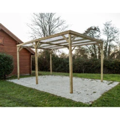 Carport En Pin Traité Autoclave 15m² Avec Couverture PVC Habrita -Abri De Jardin carport en pin traite autoclave 15m avec couverture pvc habrita 4