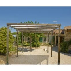 Carport En Pin Traité Autoclave 15m² Avec Couverture PVC Habrita -Abri De Jardin carport en pin traite autoclave 15m avec couverture pvc habrita 5