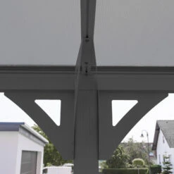 Carport Monopente HELSINKI En Aluminium Anthracite Et Polycarbonate 503x305cm - Westmann -Abri De Jardin carport monopente helsinki en aluminium anthracite et polycarbonate 503x305cm westmann 4