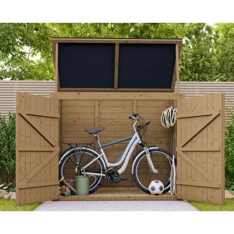 Coffre De Jardin En Bois Traité 28mm 2000L ALTO Noir - Gardy Shelter 3 Coffre De Jardin En Bois Traité 28mm 2000L ALTO Noir - Gardy Shelter