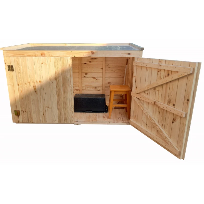 Coffre De Jardin En Bois Traité 28mm 2000L LARGO Blanc - Gardy Shelter 4 Coffre De Jardin En Bois Traité 28mm 2000L LARGO Blanc - Gardy Shelter – Image 2