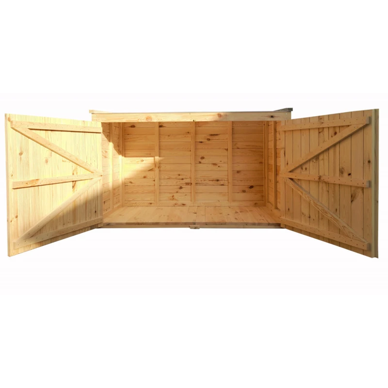 Coffre De Jardin En Bois Traité 28mm 2000L LARGO Blanc - Gardy Shelter 5 Coffre De Jardin En Bois Traité 28mm 2000L LARGO Blanc - Gardy Shelter – Image 3