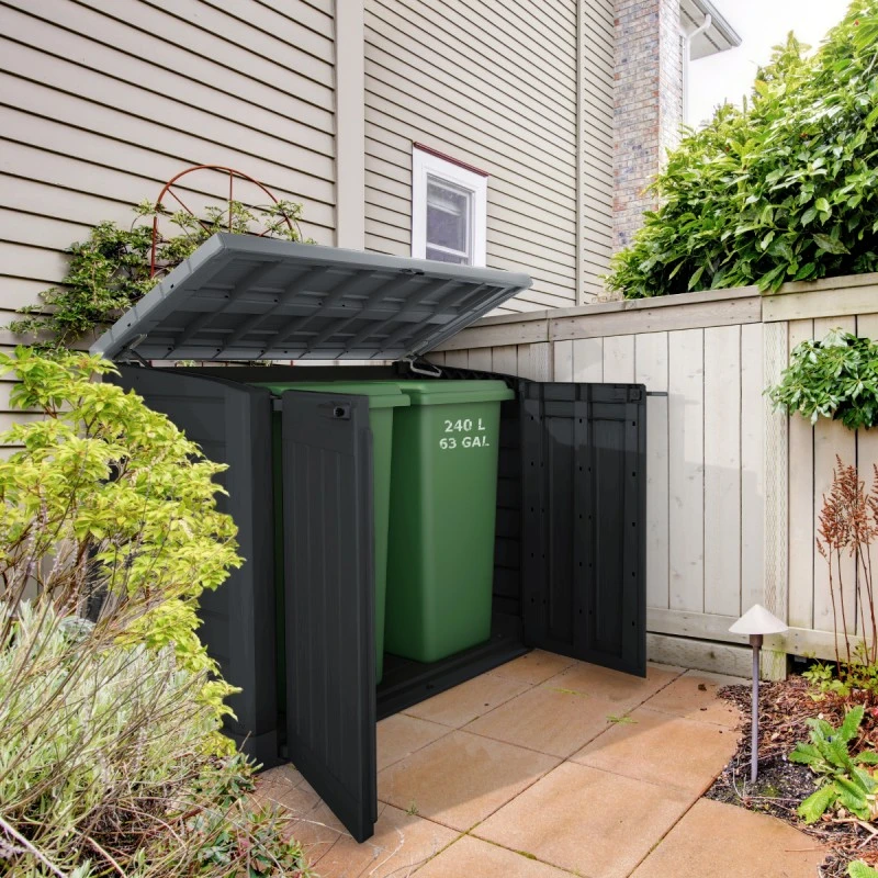 Coffre De Jardin Multifonctions En Résine 1200L Toit Plat Noir - Keter 4 Coffre De Jardin Multifonctions En Résine 1200L Toit Plat Noir - Keter – Image 2