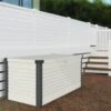 Coffre De Rangement En Métal Blanc 1000L Patio Box 1,46m² TRIMETALS -Abri De Jardin coffre de rangement en metal blanc 1000l patio box 146m trimetals