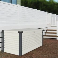 Coffre De Rangement En Métal Blanc 1000L Patio Box 1,46m² TRIMETALS