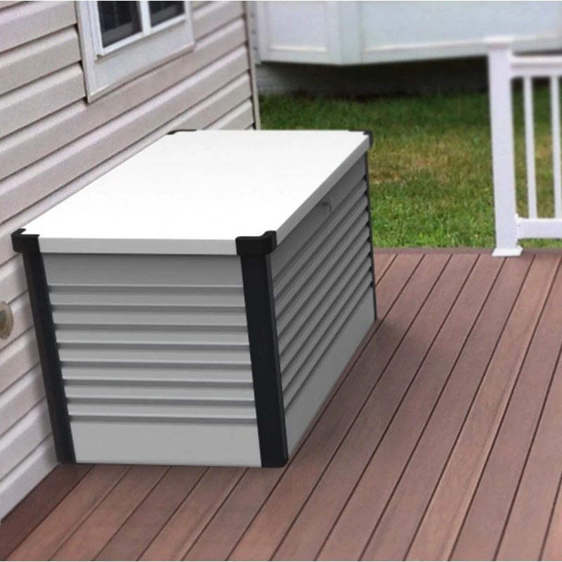 Coffre De Rangement En Métal Blanc 750L Patio Box 1,06m² TRIMETALS 4 Coffre De Rangement En Métal Blanc 750L Patio Box 1,06m² TRIMETALS – Image 2
