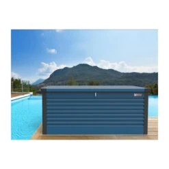 Coffre De Rangement En Métal Bleu 750L Patio Box 1,06m² TRIMETALS -Abri De Jardin coffre de rangement en metal bleu 750l patio box 106m trimetals 5