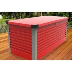 Coffre De Rangement En Métal Rouge 750L Patio Box 1,06m² TRIMETALS -Abri De Jardin coffre de rangement en metal rouge 750l patio box 106m trimetals 5