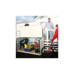 Abri De Jardin -Abri De Jardin coffre de rangement en metal storegard 1500l creme 174m trimetals 1