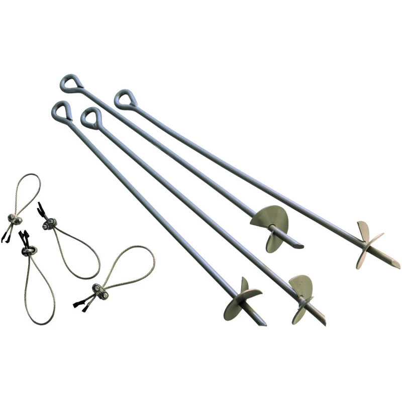 Ensemble De 4 Ancrages De Sol En Acier Avec Câbles Shelter Logic 4 Ensemble De 4 Ancrages De Sol En Acier Avec Câbles Shelter Logic – Image 2