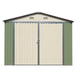 Garage Double Portes Vert Pâle Et Crème 18m² + Kit D'ancrage X-METAL 13 Garage Double Portes Vert Pâle Et Crème 18m² + Kit D'ancrage X-METAL -Abri De Jardin garage double portes vert pale et creme 18m kit d ancrage x metal 5