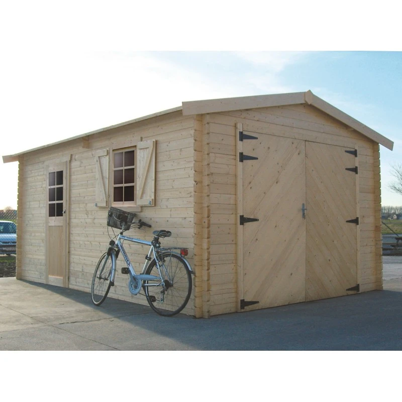 Garage En Bois Massif 19,26m² Madriers 40mm SOLID 3 Garage En Bois Massif 19,26m² Madriers 40mm SOLID