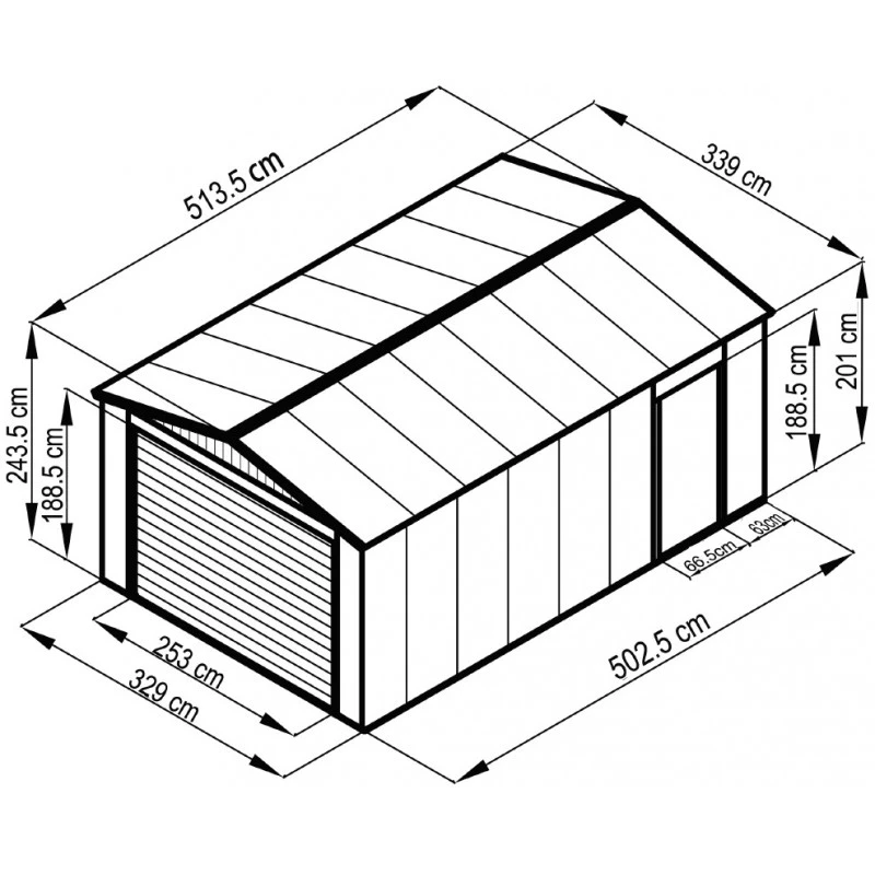 Garage Métal Anthracite 17,31m² Porte Enroulable + Kit D'ancrage X-METAL 4 Garage Métal Anthracite 17,31m² Porte Enroulable + Kit D'ancrage X-METAL – Image 2