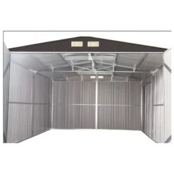 Garage Métal Anthracite Double Portes 19,61m² + Kit D'ancrage X-METAL 13 Garage Métal Anthracite Double Portes 19,61m² + Kit D'ancrage X-METAL -Abri De Jardin garage metal anthracite double portes 1961m kit d ancrage x metal 5